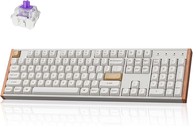 Keychron K10 HE Full-Size Hall Effect Keyboard Wireless, Rapid Trigger | Aluminum Wood Frame Hot-Swappable Magnetic Switches Adjustable Actuation 2.4 GHz Bluetooth USB-C PBT Keycaps QMK Custom RGB by Keychron