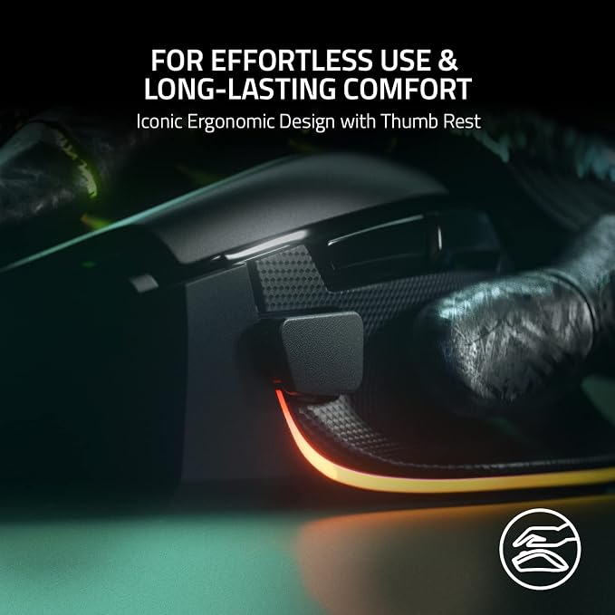 Razer Basilisk V3 Customizable RGB Wired Ergonomic Gaming Mouse, Black | Fastest Gaming Mouse Switch, Chroma RGB Lighting, 26K DPI Optical Sensor, 11 Programmable Buttons, HyperScroll Tilt Wheel - Image 5