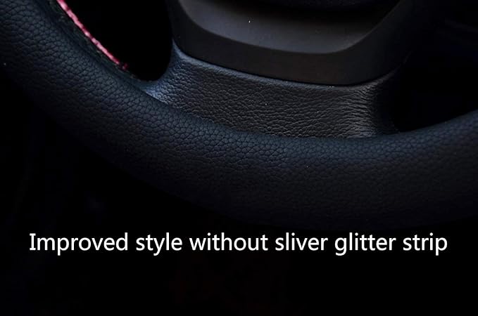 Valleycomfy Steering Wheel Cover with Microfiber Leather for Car Truck SUV 15 inch (Black) - Image 4