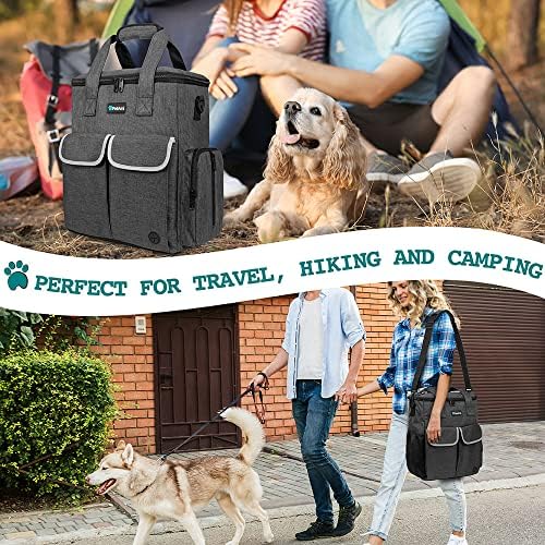 PetAmi Dog Travel Bag Organizer, Pet Supplies Diaper Tote, Dark Gray - Image 6