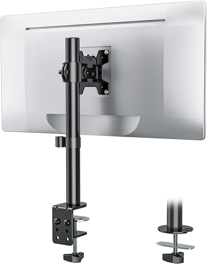 WALI Single Monitor Mount, Monitors Desk Mount, Single Monitor Arm Holds Screen Up to 32inch, 22lbs, Fully Adjustable Mount Designed for Home Office Application(M001S), Black by WALI