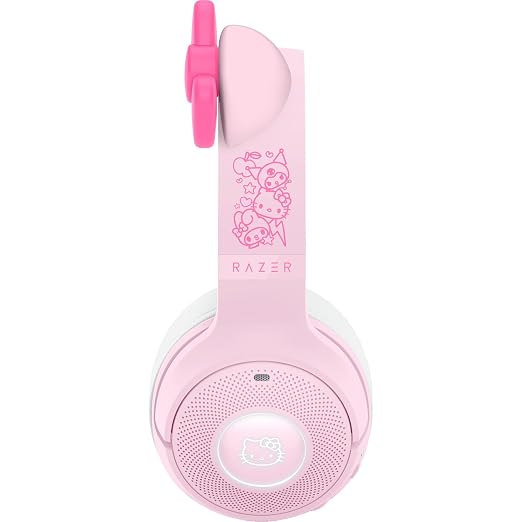 Razer Kraken Kitty V2 BT Wireless RGB Headset: Chroma RGB - Bluetooth 5.2-40 mm Drivers - 40 Hr Battery w/Type C Charging - Hello Kitty & Friends Edition | Chroma RGB Kitty Ears & Earcups, Bluetooth 5.2, 40 mm Drivers, Noise-cancelling Mics, Lightweigh... - Image 9
