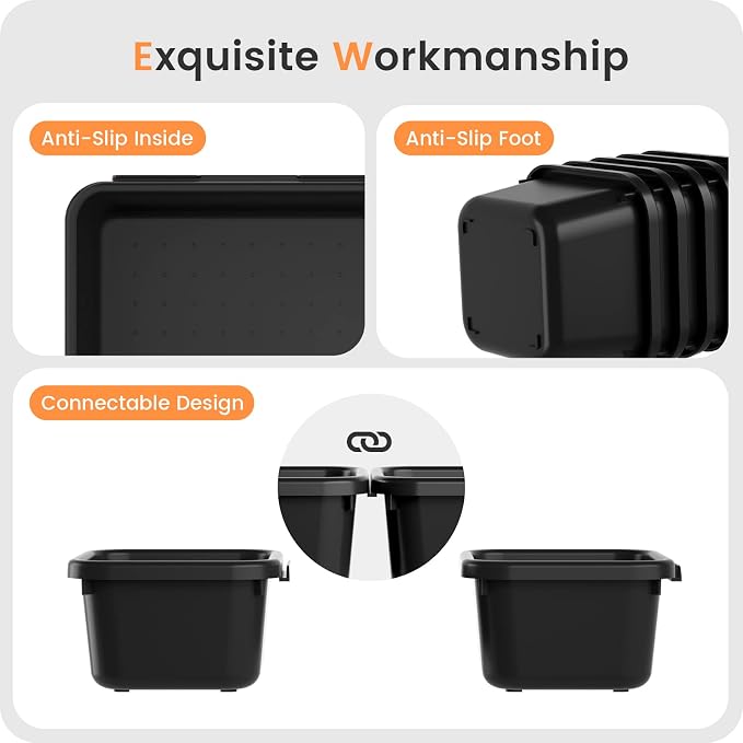 【Military Grade】A-LuGei Drawer Organizer,【】Makeup organizer,【Holds 177 Items】Bathroom Organizers and Storage,Organization and Storage,Desk Drawer Organizer for Vanity【Black】 - Image 7