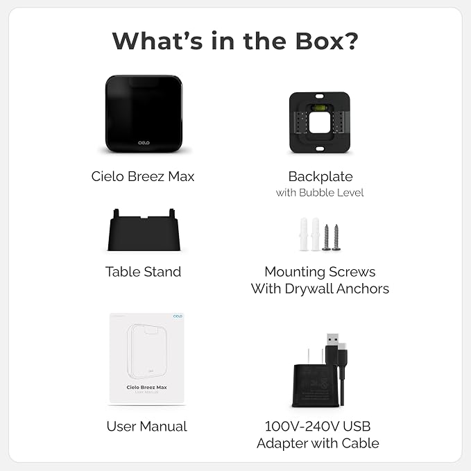Breez Max Smart AC Controller | AHR Product of the Year WiFi Thermostat for Mini-Split, Window, Portable AC/Heat Pump | AI-Based Tech | Free App, No Subscription | Alexa, Google, IFTTT etc. (Black) - Image 3