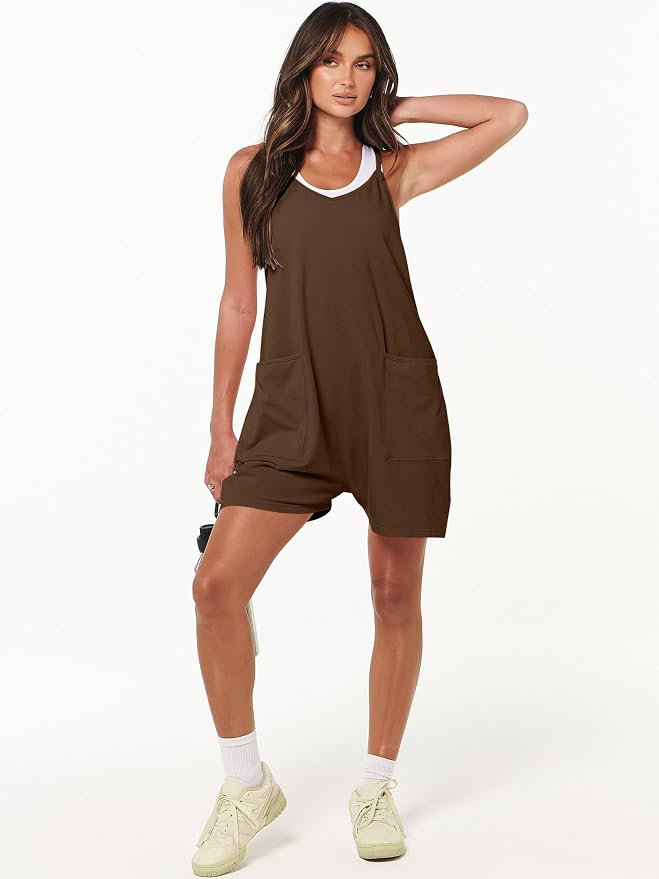 ANRABESS Womens Rompers Summer Casual Loose Sleeveless Overalls Spaghetti Strap Shorts Jumpsuit 2026 Beach Vacation Clothes - Image 3