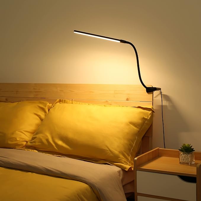 Lepro Clip on Desk Lamp, LED Reading Light with Clamp, 460LM 5W, Black | 3 Color Modes 10 Brightness, Dimmable, USB Small Desk Light with Gooseneck Swing Arm for Nail, Home Office and Dorm - Image 8