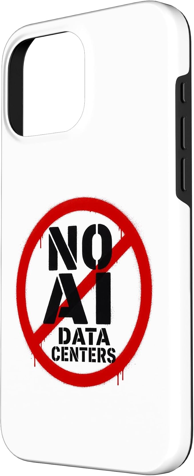 No AI Data Centers – Simple Minimal Spray Paint Style Text Case for iPhone 16 Pro Max - Image 2