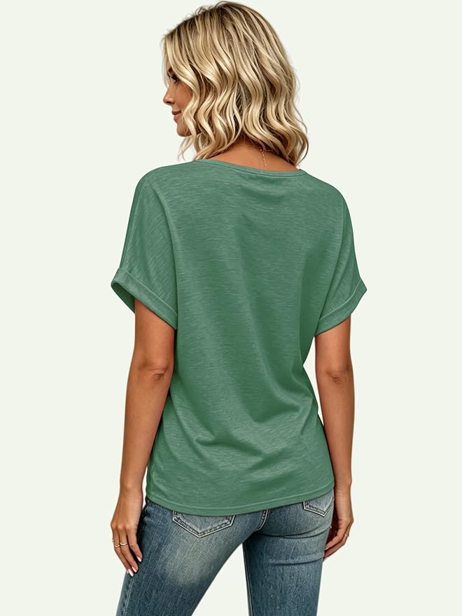 T Shirts Short Sleeve V Neck Tees Womens Tops Beach Vacation Fashion Clothes 2026 Casual Summer Spring Fall Outfits - Image 4