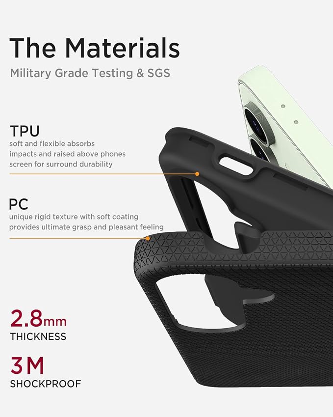 Miimall Rugged Case for Samsung Galaxy S24 FE - Slim, Dual Layer Protection, Military Shockproof, Anti-Slip, Anti-Scratch, Full Body Heavy Duty Case, Black - Image 4