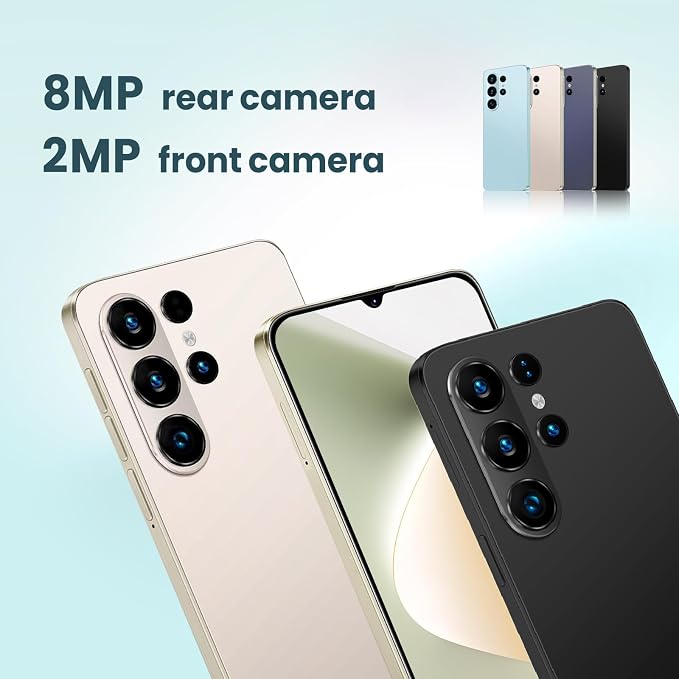 Unlock Phone, 4G Network Android Phone, 6.3-inch Screen, 2GB RAM+16GB ROM/TF 128GB, Dual SIM Cards, Dual Cameras, Suitable for Novice Users (Dark Black) - Image 7