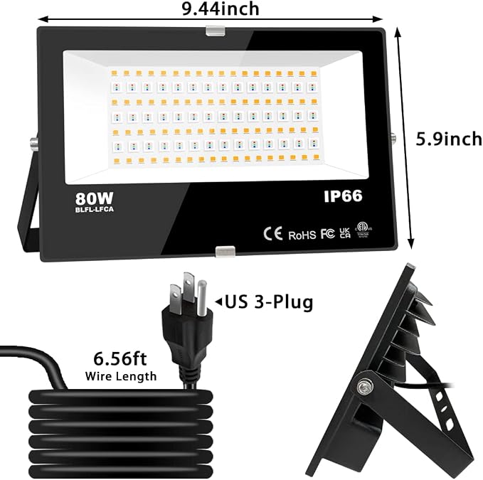 MELPO LED Flood Light Outdoor 800W Equivalent 8000LM Smart RGB Landscape Lighting with APP Control, DIY Scenes - Timing - Warm White 2700K - Color Changing Uplight, IP66 Waterproof US Plug (4Pack) - Image 7