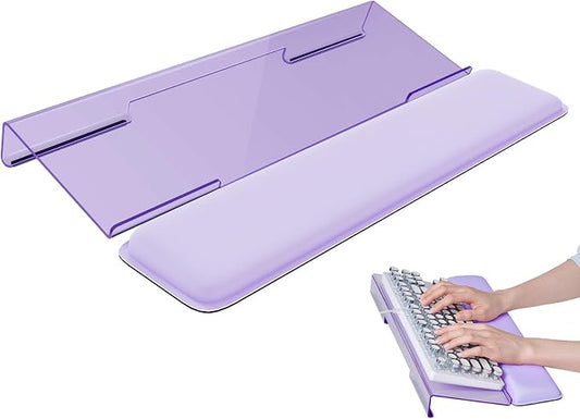 Laborio Computer Keyboard Wrist Rest, Keyboard Riser Stand for Desktop | Purple, Ergonomic Acrylic Keyboard Holder, Non-slip Wrist Pad, Pain Relief for Typing, Multiple Colors by Laborio