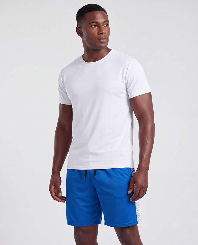 5 Pack Men's Mesh Shorts Athletic Basketball Sports Gym Workout Pockets | Cooling Moisture-Wicking, 9", Long, Quick-Dry, Breathable, Elastic Drawstring Waistband. Running, Exercise, Soccer, Training. - Image 3