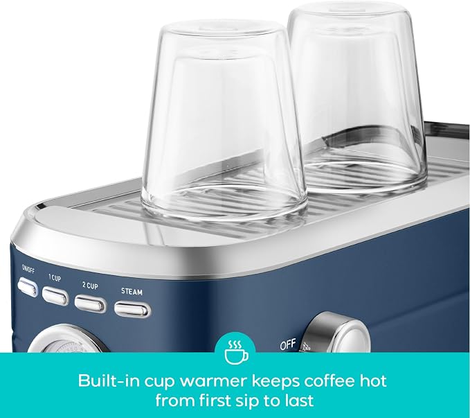 CASABREWS CM5418 Espresso Machine, Espresso Coffee Maker with Steam Wand | Stainless Steel, 20-Bar Pump, Built-in Pressure Gauge, Powerful Steam Wand for Cappuccino Latte for Home, 34oz Water Tank - Image 4