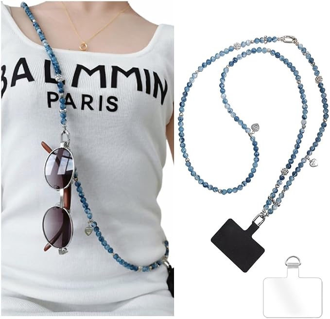 Phone Crossbody Chain CellPhone Lanyard,Universal Phone Chain Strap with Tether Patches Compatible with Most Phones (Y) by Turkalla