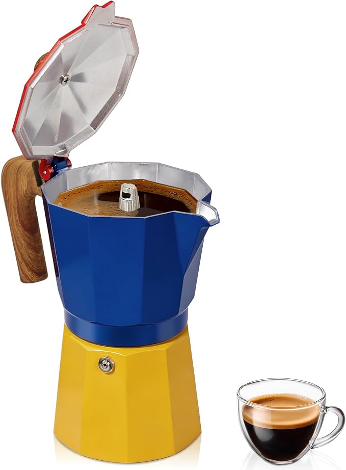 Coffee Maker Stovetop Espresso Maker 3 Cup Aluminum Moka Pot Percolator 5oz 150ml Easy Brewing for Electric Ceramic Stoves Home Camping Italian Cuban Café Classic Sip Sized by Unknown
