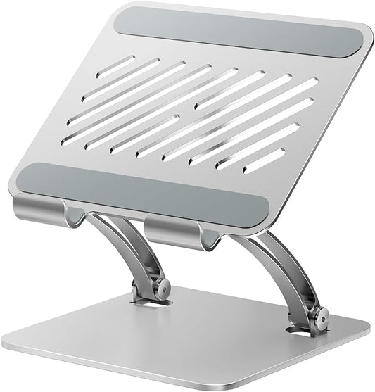tounee Tablet Holder Stand, Dual Rod Adjustable Aluminum Desktop Stand, Compatible with 4.7-16.9" iPads, Surface Tablets, Portable Monitors, Kindle & More (Silver) by tounee