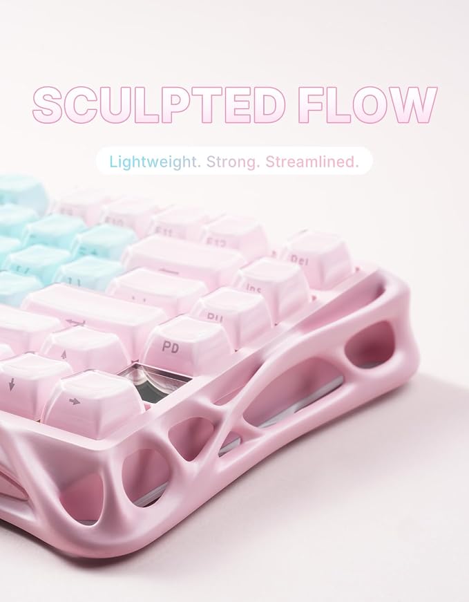 GravaStar Mercury K1 Lite 75% Wireless Mechanical Gaming Keyboard RGB | Gasket Mount, Hot Swappable Linear Switches, Creamy Sound Keyboard, 2.4GHz/USB-C/Bluetooth 5.0, for Win/Mac - Image 4
