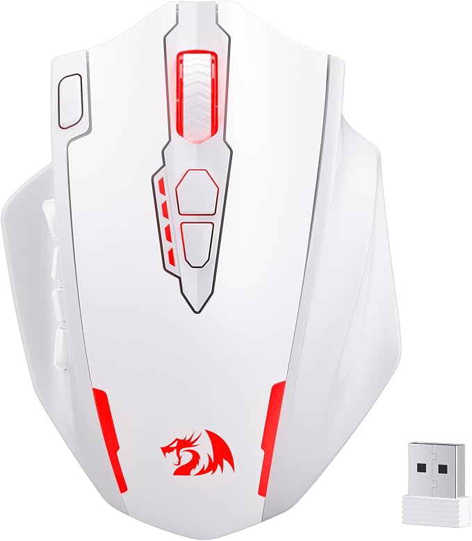 Redragon M913 MAX Wireless MMO Gaming Mouse 26000 DPI Remapping Keys | Cable-Free 0 Delay, Dedicated for FPS Gamers, Redefine Keybinding Macro, Vibing Backlight, Ergonomic Grip Body Comfort by REDRAGON