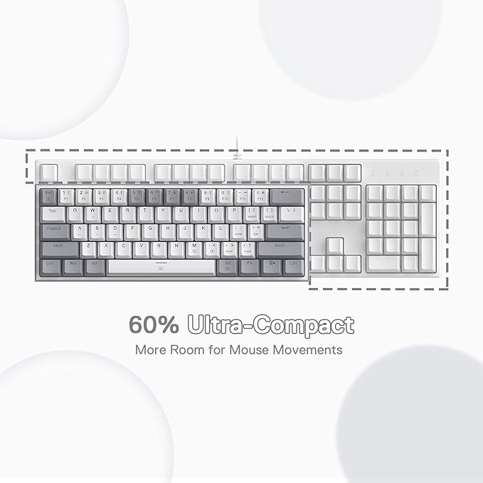 Redragon K617 Wired 60% Compact Hot-Swap RGB Gaming Mechanical Keyboard | 61 Keys Design for More Room to Aim, Swap-Ready Socket for Mod, Vibrant 20-Mode Lighting Hype Vibing, Pro Software Supported - Image 4