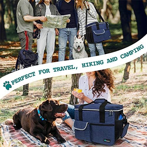 PetAmi Dog Travel Bag Organizer, Pet Supplies Diaper Tote, Navy Blue Medium - Image 6