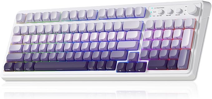 AULA S99 Wireless Keyboard,Bluetooth Computer Gaming Keyboards | 99 Keys with Number Pad,RGB Backlit,Programmable,Creamy Sounding,Tri-Mode BT/2.4GHz/USB-C,2000mAh Thocky Membrane Keyboard by AULA