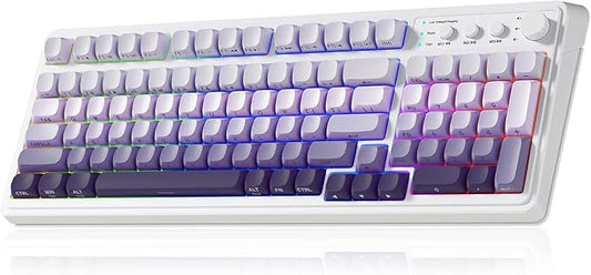 AULA S99 Wireless Keyboard,Bluetooth Computer Gaming Keyboards | 99 Keys with Number Pad,RGB Backlit,Programmable,Creamy Sounding,Tri-Mode BT/2.4GHz/USB-C,2000mAh Thocky Membrane Keyboard by AULA