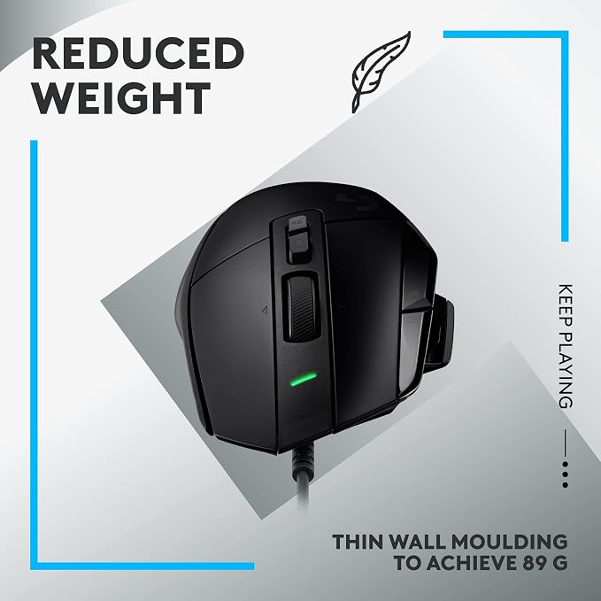 Logitech G502 X Wired Gaming Mouse - Black | Optical Switches, 13 Buttons, Infinite Scroll, PC/MacOS Compatible - Image 6