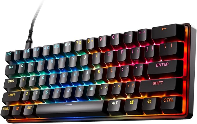 SteelSeries Apex Pro Mini Gen 3 OmniPoint 3.0 HyperMagnetic Switches — Adjustable Actuation — Rapid Trigger — Game-Ready Presets — Protection Mode — Rapid Tap/SOCD — RGB — PBT Keycaps — USB-C by Unknown
