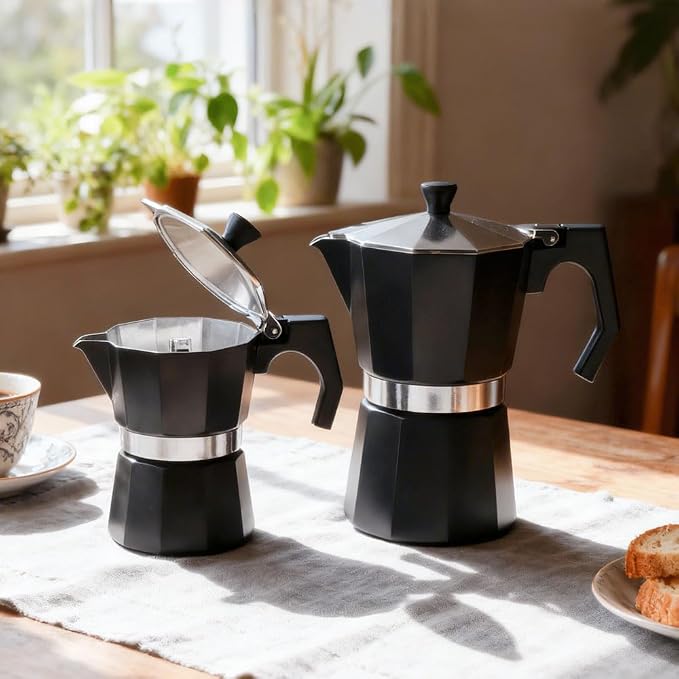 wedrink 3 Cup Stovetop Espresso Maker Aluminium Moka Pot Percolator (150ml) - Image 6