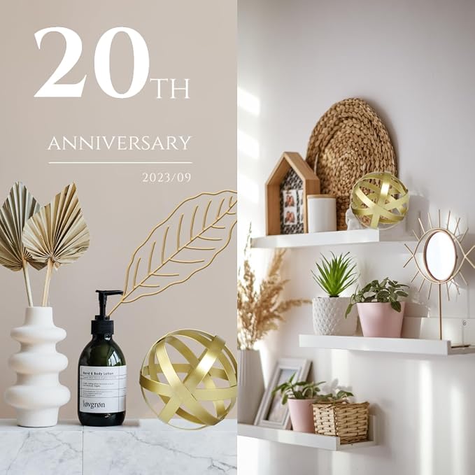 Gold Decor for Living Room Bedroom Bookshelf Coffee Table, Modern Style Figurine Decorative Ornaments Home Decor for Shelves (4.5" Modern Decorative Ball) - Image 9
