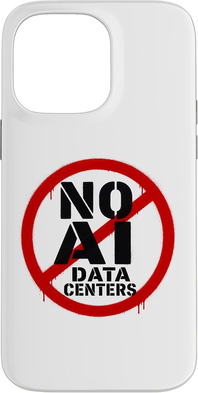 No AI Data Centers – Simple Minimal Spray Paint Style Text Case for iPhone 14 Pro Max by Unknown