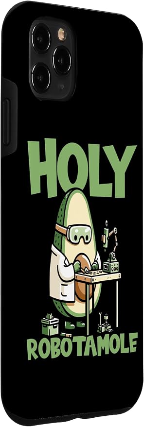 iPhone 11 Pro Max Robots Artificial - Ai Robotics Avocado Holy Robotamole Case - Image 3