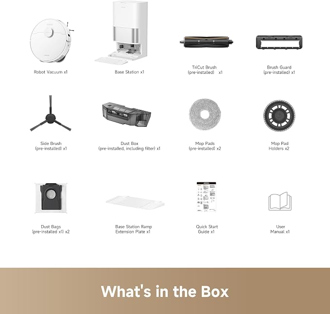 dreame D30 Ultra Robot Vacuum and Mop, All-in-One Base Station | 25,000Pa Powerful Suction, 100-Days Auto-Empty, MopExtend Tech for Edge Cleaning, Smart Obstacle Avoidance, White - Image 9