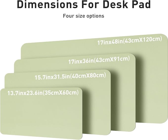 Aothia Leather Desk Pad Protector, Office Mat, Large Mouse Pad, Non-Slip PU Leather Blotter, Laptop Desk Pad, Waterproof Writing Pad for Office and Home (Grass Green, 31.5" x 15.7") - Image 7