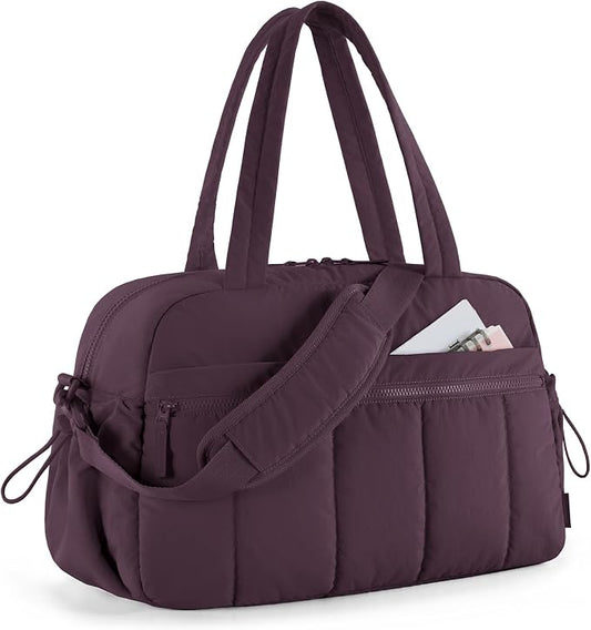 BAGSMART Duffle Bag for Travel, Gym Bag for Women, Weekender Carry on Bag | PVC Wet Pocket, Airline Approved Personal Carry-on Size, Fits Under-seat, One Bag for Gym, Travel, Hospital, Overnight by BAGSMART