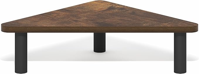 Furinno Turn-N-Tube Monitor Stand Riser, 19.6" Wide Triangle Corner Monitor Riser, Laptop Stand for Desk, Office Desk Accessories, Desktop Organizers and Accessories, Toolless Assembly, Amber Pine - Image 6