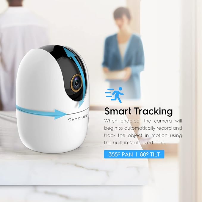 Amcrest 4MP WiFi Camera Indoor Camera, Sound & Baby Monitor, Human & Pet Detection, Motion-Tracking, w/ 2-Way Audio, Phone App, Pan/Tilt Wireless IP, Night Vision, Smart Home ASH41-W - Image 3