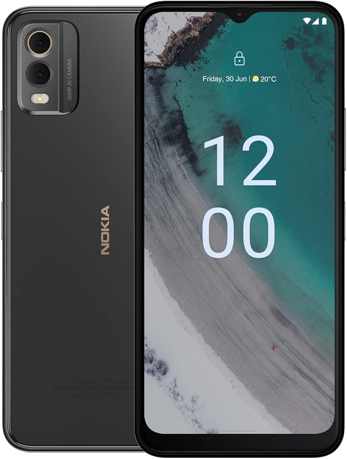 Nokia C32 | Android 13 | 3-Day Battery | Dual SIM | 50MP Dual Camera | 4/128GB | 6.5-Inch Screen | Unlocked GSM Smartphone | Not Compatible with Verizon or AT&T | Charcoal by Nokia