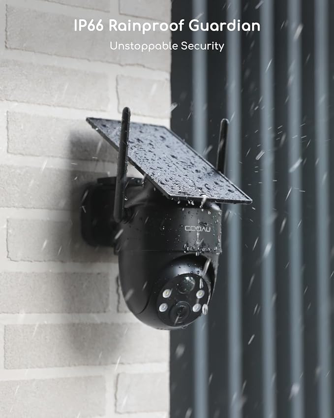 COOAU Cameras for Home Security​​, 2K 360° Solar Security Cameras Wireless Outdoor, Low-Light Rechargeable​​, Easy to Install, Surveillance Cam with AI Smart Detection,Color Night Vision,Two-way Audio - Image 8