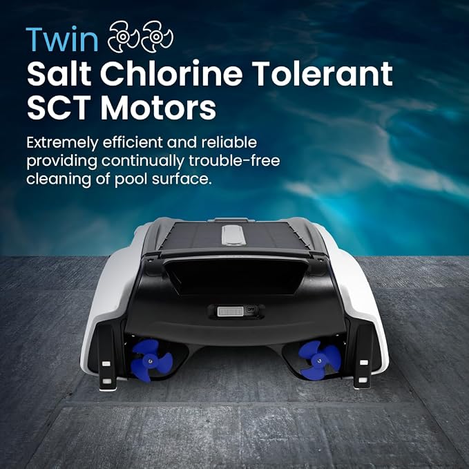 Betta SE Solar Powered Automatic Robotic Pool Surface Skimmer Cleaner with 24/7 Continuous Cleaning Battery Power and Re-Engineered Twin Salt Chlorine Tolerant Motors (White) - Image 3