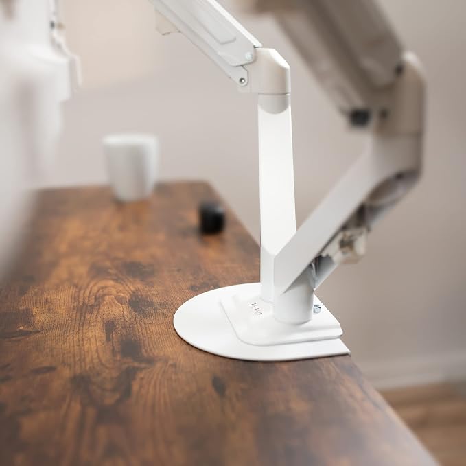 VIVO Steel Reinforcement Bracket Mount Plate for Thin, Glass, and Other Fragile Table Top Surfaces, Compatible with Most Monitor Stand C-Clamp Installations, Anti-Slip No Scratch, White, STAND-AC01RW - Image 5