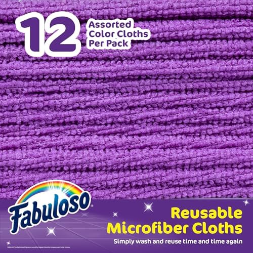 Fabuloso Microfiber Cleaning Cloths, Purple, 13x13 in, 12 Count - Image 2