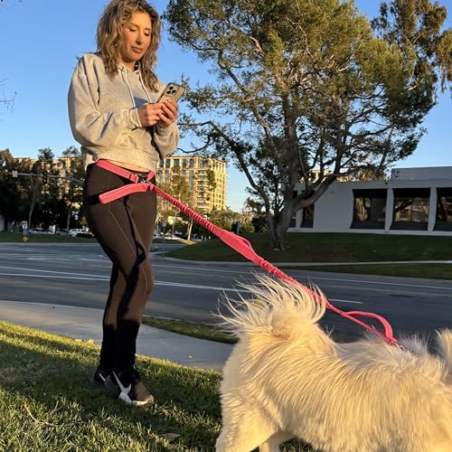 Shed Defender Hands Free Dog Leash Belt - Seen on Shark Tank - Attaches to All Leashes, Hands-Free Waist Leash for Walking, Running, Hiking, Adjustable one Size fits All, Designed in USA (Pink) - Image 6