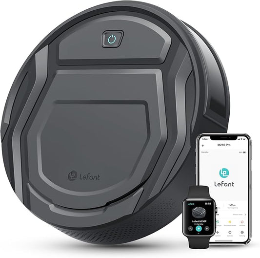 Lefant M210P Robot Vacuum Cleaner, 4000pa Suction, 200 Mins Runtime, Super Thin, Quiet, Self-Charging, Ideal for Pet Owners, Multi Surface Cleaning, APP/WiFi/Alexa Control, Gray by Lefant