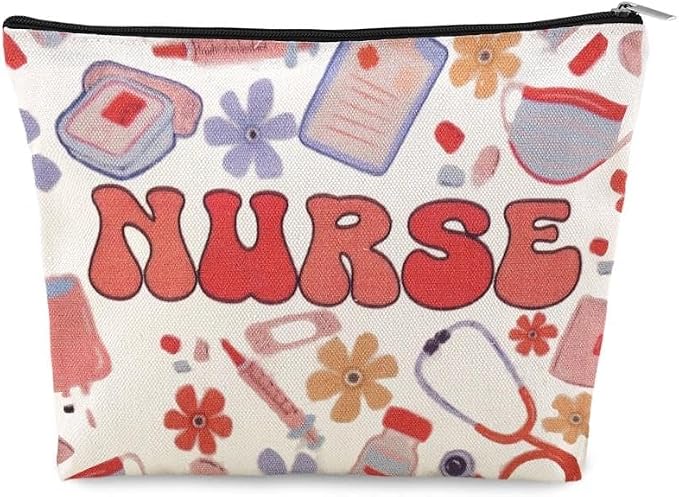 Nurse Makeup Pouches Accessories for Women Clinical Bag Essentials for Nursing Students Gift Ideas Small Nurse Pencil Pouch Bag Nurses Week Appreciation Gift Nursing Medical Supplies Bags Nurses Favor by YangQian