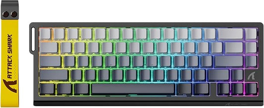 ATTACK SHARK X68 HE RT Mechanical Gaming Keyboard 60% Wired TKL-Moonlight | Adjustable Actuation,Hall Effect Magnetic Switch,8KHz Polling Rate,RGB Backlit,Top Mount,Side Printed Keycap for PC Mac Gamer by ATTACKSHARK