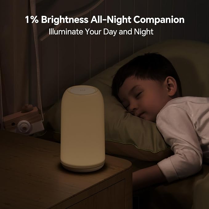Touch Bedside Table Lamp, [Sleek Design & RGB Mode] 3 Way Dimmable Small Lamp for Bedroom, LED Lamp with Warm White Lights, Multi-Color Smart Nightstand Light for Living Room Home Gifts - Image 4