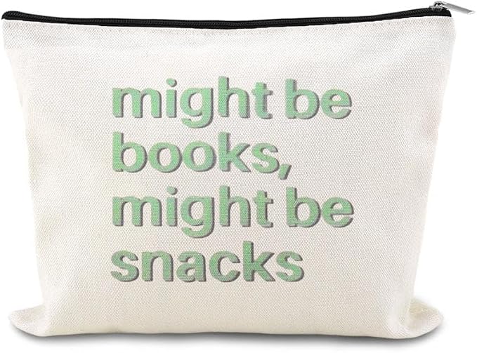 Book Lovers Gift Bag for Women Bookish Canvas Makeup Bag Reading Zipper Pouch Author Writer Reader Accessories Bookworm Book Club Birthday Gift Student Graduation Gifts from Teachers Librarian Pouch by YangQian