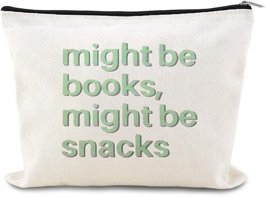 Book Lovers Gift Bag for Women Bookish Canvas Makeup Bag Reading Zipper Pouch Author Writer Reader Accessories Bookworm Book Club Birthday Gift Student Graduation Gifts from Teachers Librarian Pouch by YangQian